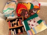 Group Of Crib Quilts & Small Blankets