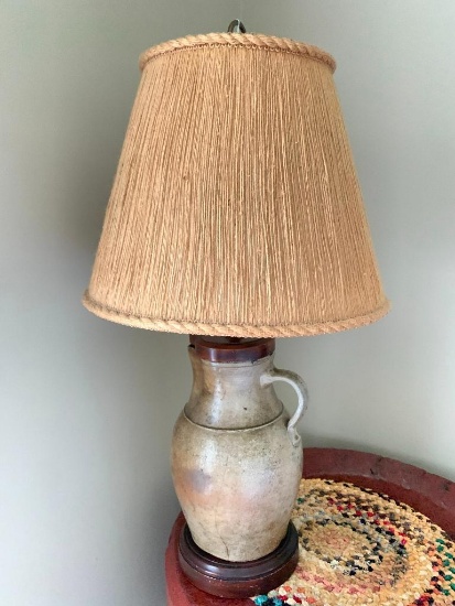 Stoneware Pottery Pitcher Made Into Lamp