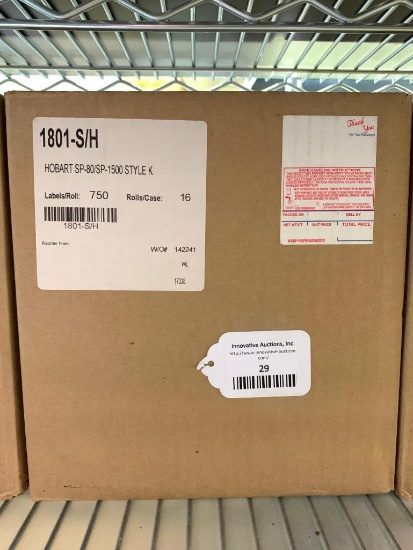 Unopened Box Of Hobart SP80-SP-1500 Style K Labels