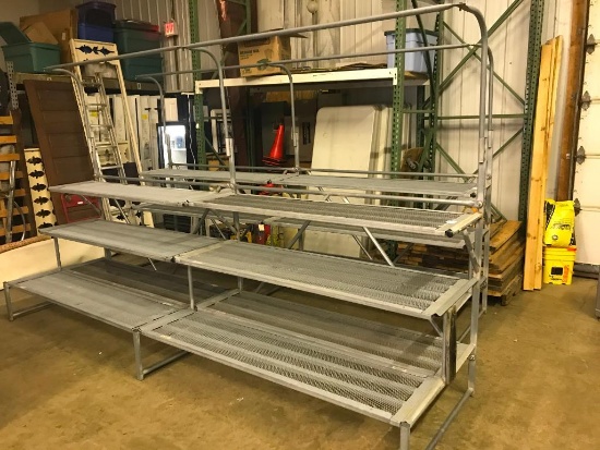 Two Sections of Outdoor, Tripple Step with Hanging Bar, Metal Plant/Large Outdoor Items Display Unit