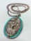 Beautiful Southwest Indian Sterling Chain W/Sterling & Turquoise 