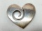 .925 Sterling Heart Shaped Pin By Artist 