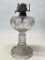 Antique Pressed Glass Oil Lamp W/Heart pattern