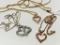 (3) Sterling Chains W/Sterling Heart Pendants