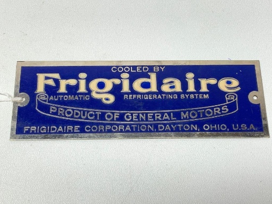 Vintage Frigidaire Refrigerator Metal Tag
