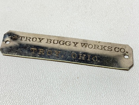 Early Tag from "The Troy Buggy Works, Troy, Ohio"