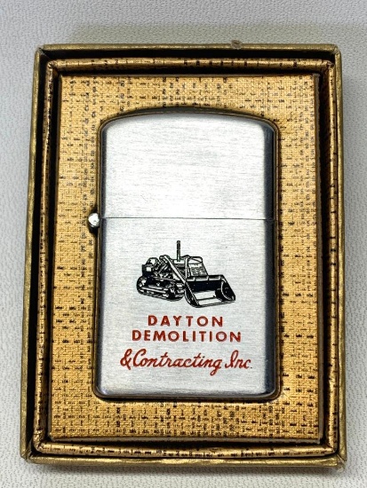 Vintage Idealine Dayton, Ohio Lighter In Box From "Dayton Demolition & Contracting"