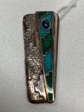 Southwest Indian .925 Sterling & Turquoise Pin