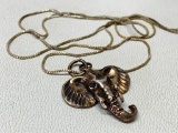 .925 Sterling Chain W/Sterling Elephant Head Pendant