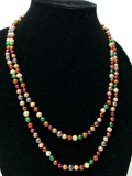 Long Strand Of Multi-Colored Pearls