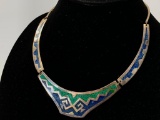 Southwest Style .925 Necklace W/Inlays