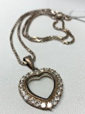 .925 Sterling Chain & Sterling Heart Shaped Pendant