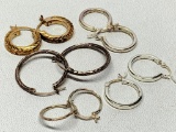 (6) Pair Of .925 sterling Hoop Earrings-Some W/Gold Overlay