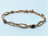 Vermeil .925 Bracelet W/(4) Sapphire Colored Settings