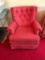 Swivel Back Rocking Upholstered Arm Chair W/Tufted Back & Arm Covers