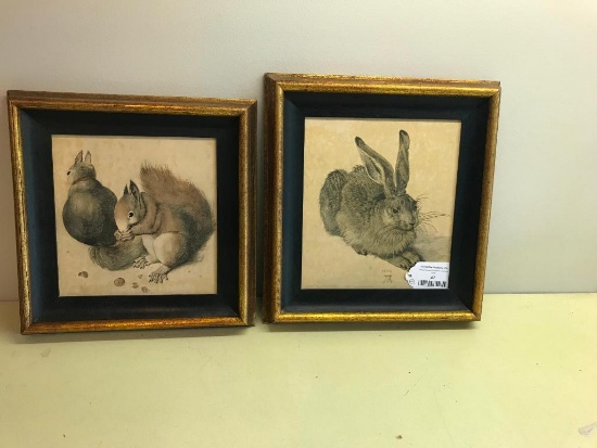 (2) Framed Prints By Albrecht Durer: "Two Squirrels" & "Hare"