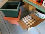 Box with Remembrance Candles and Three, Plastic Planters