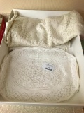 Lace Round Tablecloth, (8) Lace Place Mats, & (2) Lace Runners