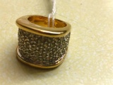Ladies 14K Electroplate Pave' Ring