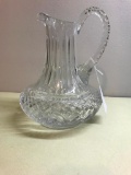 Vintage Pressed Glass Pitcher W/Applied Handle
