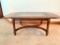 Cherry Coffee Table W/Beveled Glass Top & Drop Leaf Sides