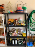 Group Of Easter Decorations On Plastic Shelf