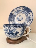 Allerton's, England, Flo Blue Cup & Saucer In 