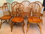 (6) Vintage Drexel Pine Dining Room Chairs