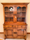 Vintage Drexel Pine China Cabinet