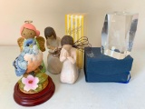 Group Of Willow Tree & Hallmark Angels, Bisque Bird, Cologne, & More!