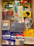 Group Of Case Plastic Lures, Mustad Hooks, Sinkers, & Swivels