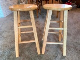 (2) Wooden Bar Stools