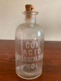 Antique Pharmacy Bottle W/Embossed Symbol