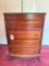 Vintage Mahogany Floor Style Jewelry Box W/Lift Lid & (4) Drawers