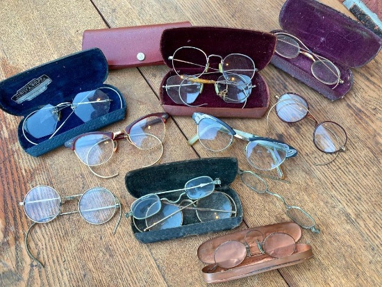 (12) Pair Of Antique Glasses-Some W/Cases