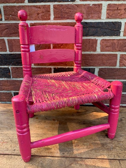 1960's Child's Chair W/Rush Seat