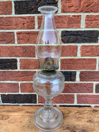 Antique Oil Lamp W/Chimney