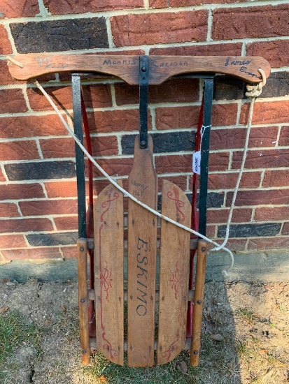 Vintage Wood/Metal "Eskimo" Sled