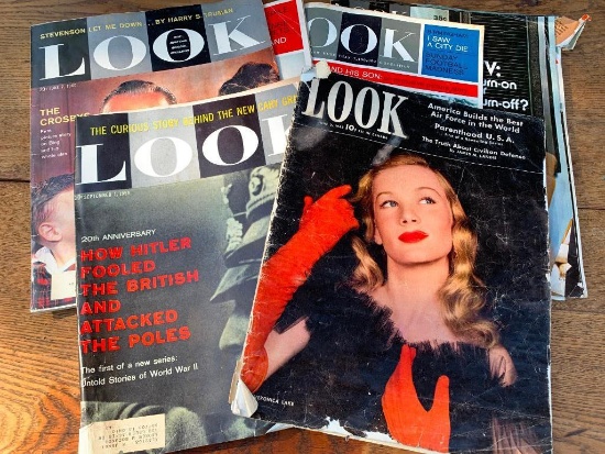 (8) 1940's-1970's Look Magazines