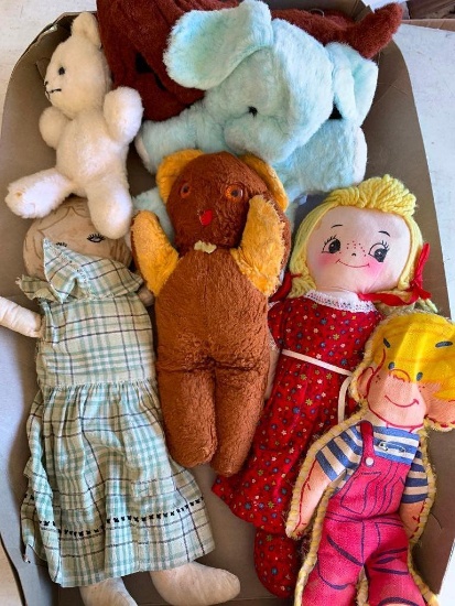 (7) 50's/60's Era Teddy Bears & Cloth Dolls