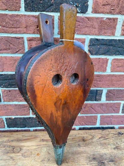 Antique Wood & Leather Fireplace Bellows