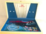 Group Of Older Necklaces W/Cutlery Box