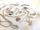 Group Of Sterling Necklaces, Ring, & Pendants