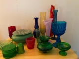 Nice Group Of Vintage Colored Glassware