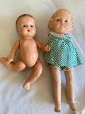 (2) Vintage Jointed Composition Dolls Marked 