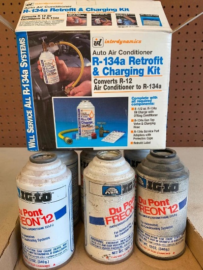 (6) Cans Of Freon 12 W/Recharge Kit