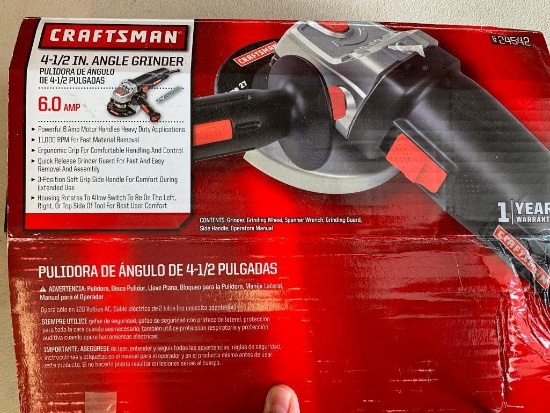 Craftsman 4.5" Electric Angle Grinder In Box