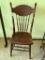 Antique Plank Bottom Chair W/Pressed Back