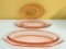 Group Of Vintage Pink Depression Glass Oval Trays/Platters