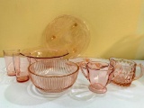 Group Of Pink Depression Glass